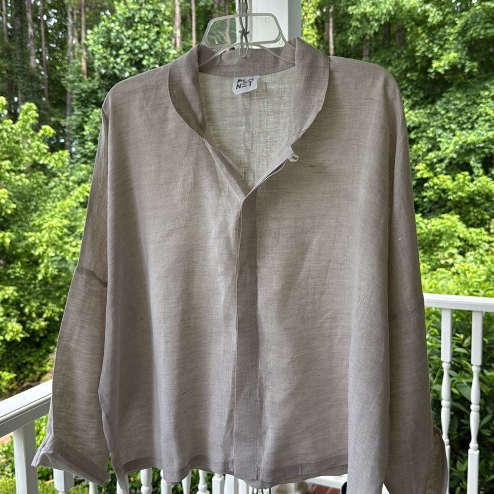 Planet Light Tan Oversized Blouse - One Size Fits All - - Picture 11 of 13